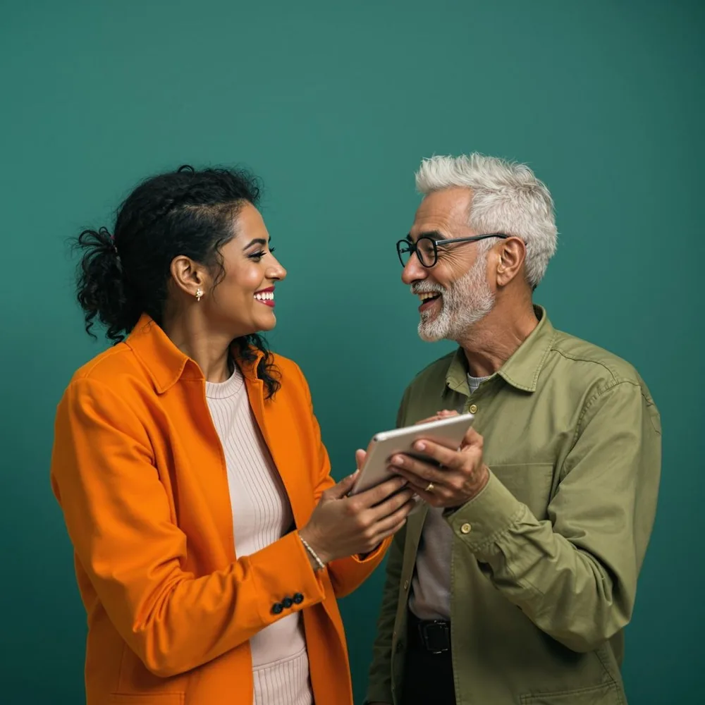 An advisor reviewing a plan with a happy client